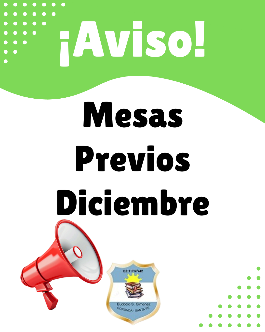 Mesas previos Diciembre